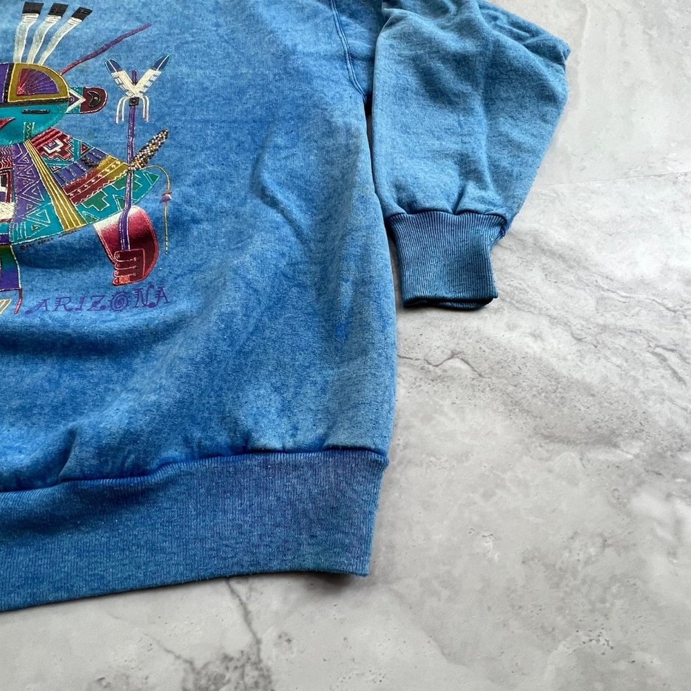 90s Gilden Sweatshirt Unisex Size Medium Native Tribal Southwestern Crewneck - Picture 7 of 10